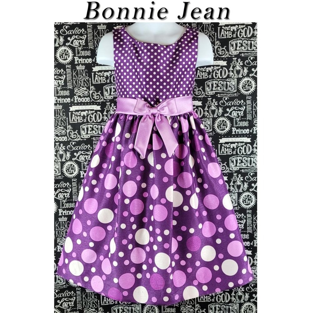 Bonnie JeanPurple  Polka Dot Dress Size 6🤩
